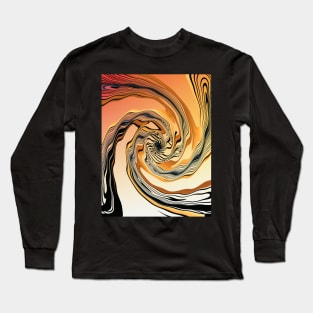 Amber Flow Abstract Long Sleeve T-Shirt